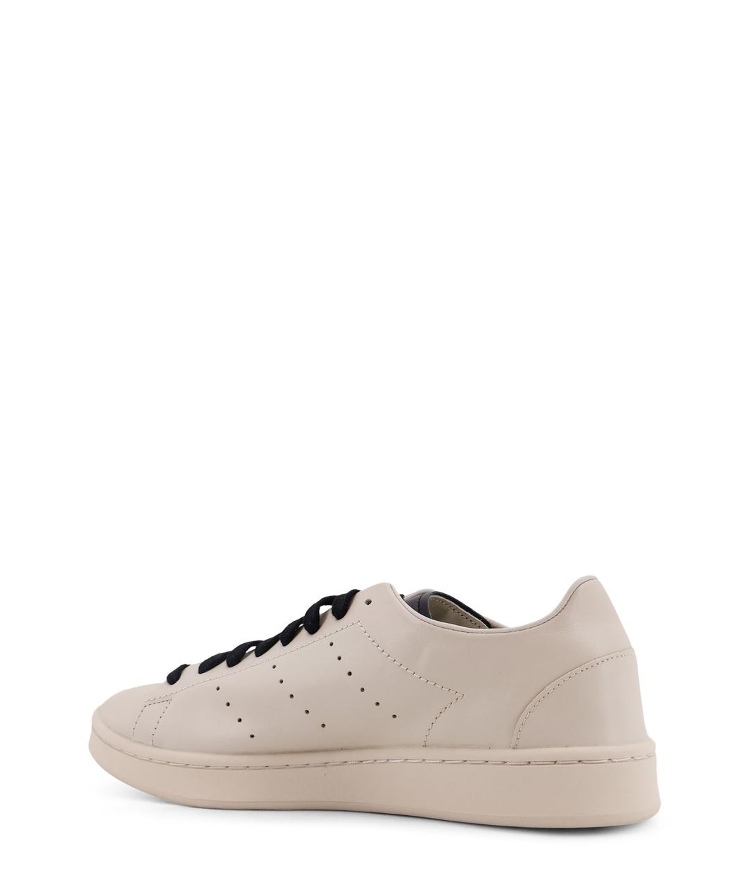 Y-3 Бежевые кожаные низкие кроссовки / кеды, фото 3