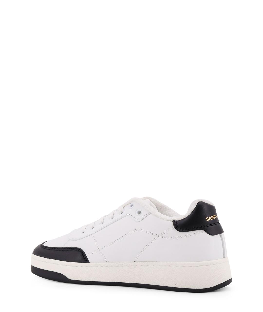 SAINT LAURENT Белые кожаные низкие кроссовки / кеды, фото 3