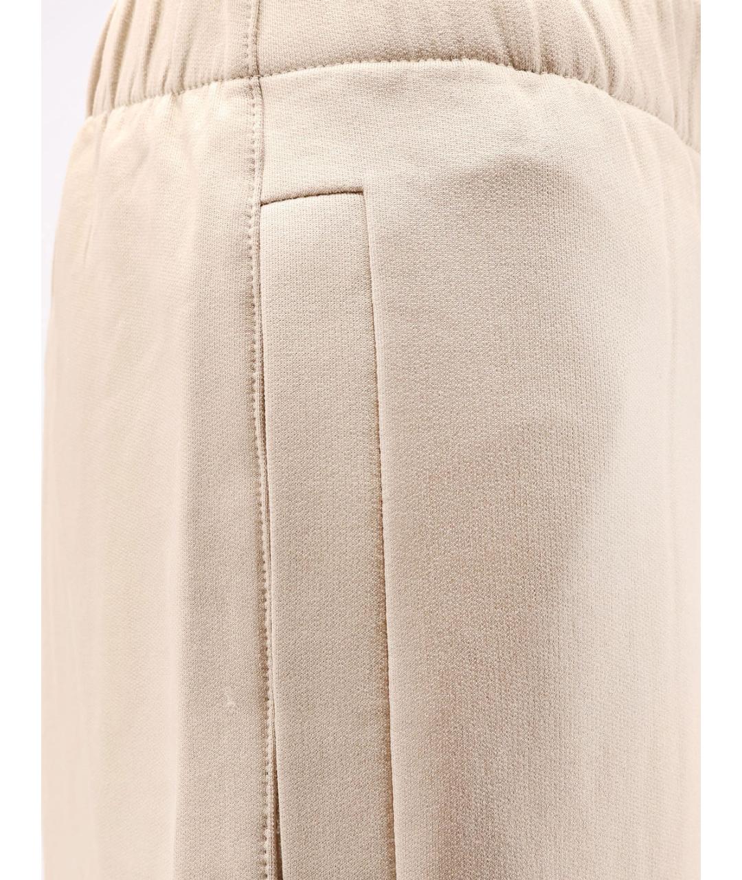 MAX MARA Бежевые хлопковые спортивные брюки и шорты, фото 3