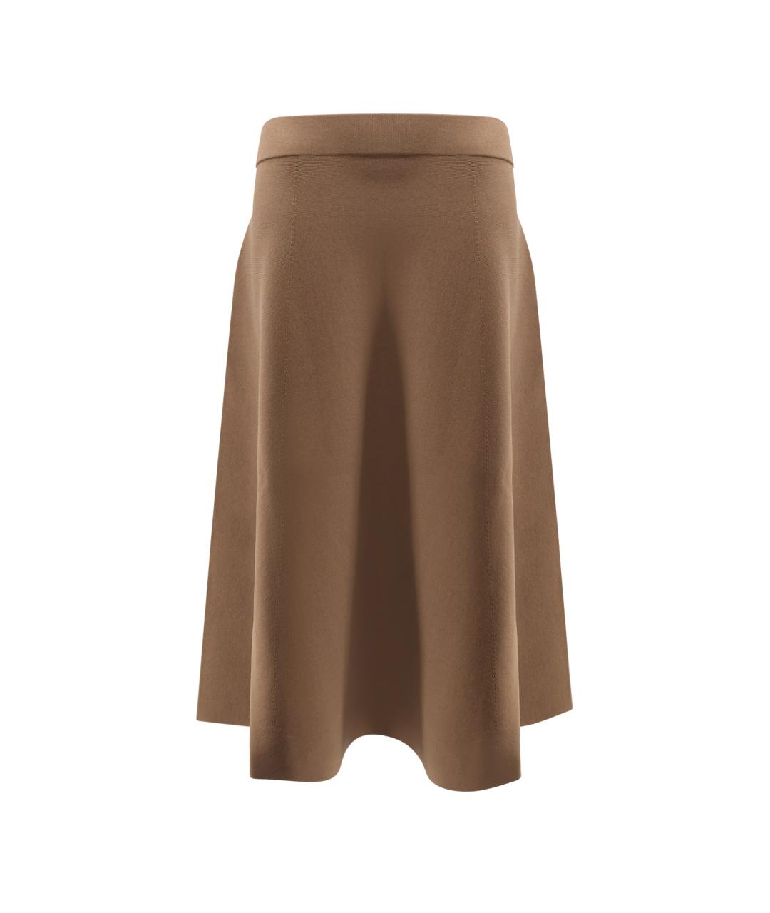 MAX MARA Коричневая вискозная юбка миди, фото 4