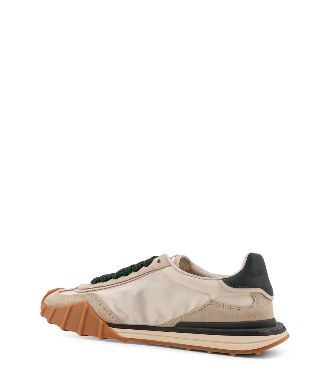 DOLCE&GABBANA Бежевые текстильные низкие кроссовки / кеды, фото 3