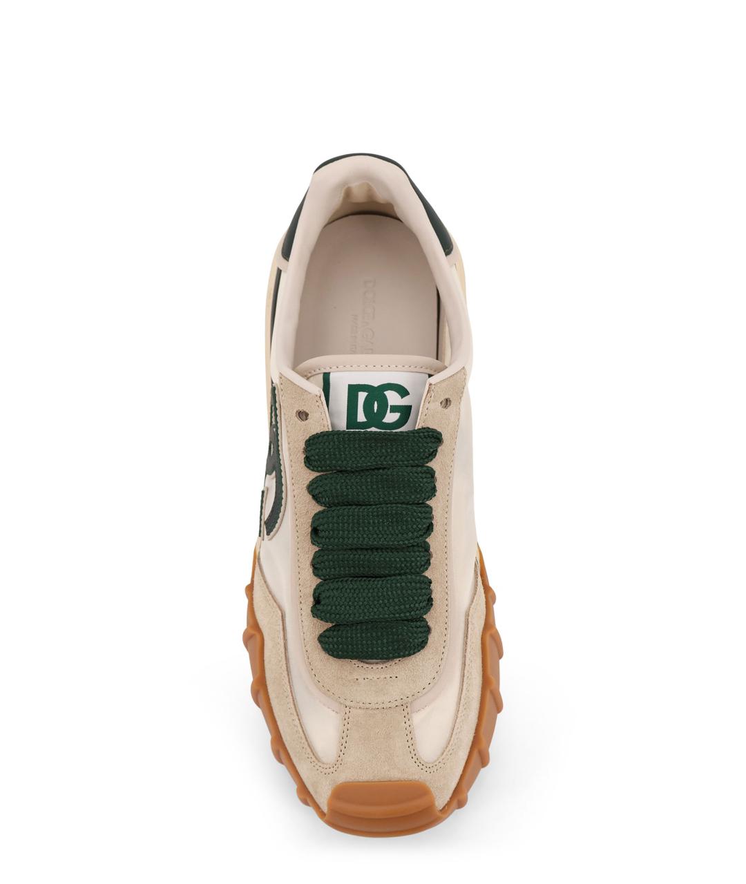 DOLCE&GABBANA Бежевые текстильные низкие кроссовки / кеды, фото 5