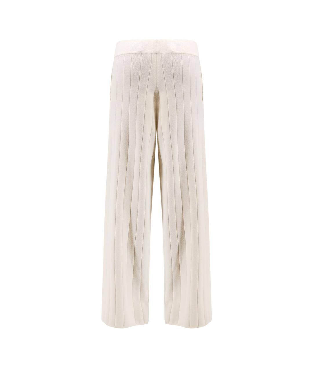 MAX MARA Белые кашемировые брюки широкие, фото 2