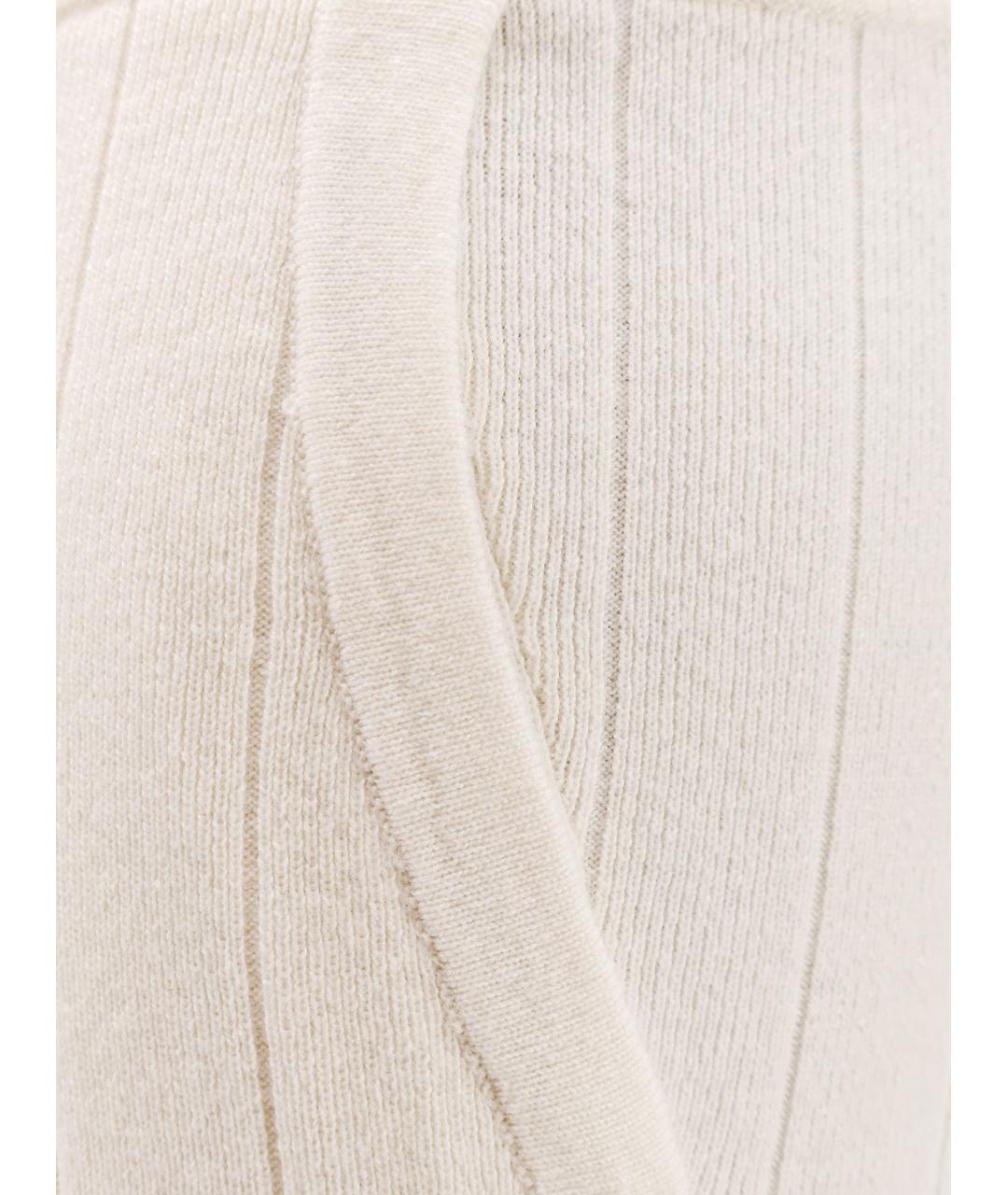 MAX MARA Белые кашемировые брюки широкие, фото 3