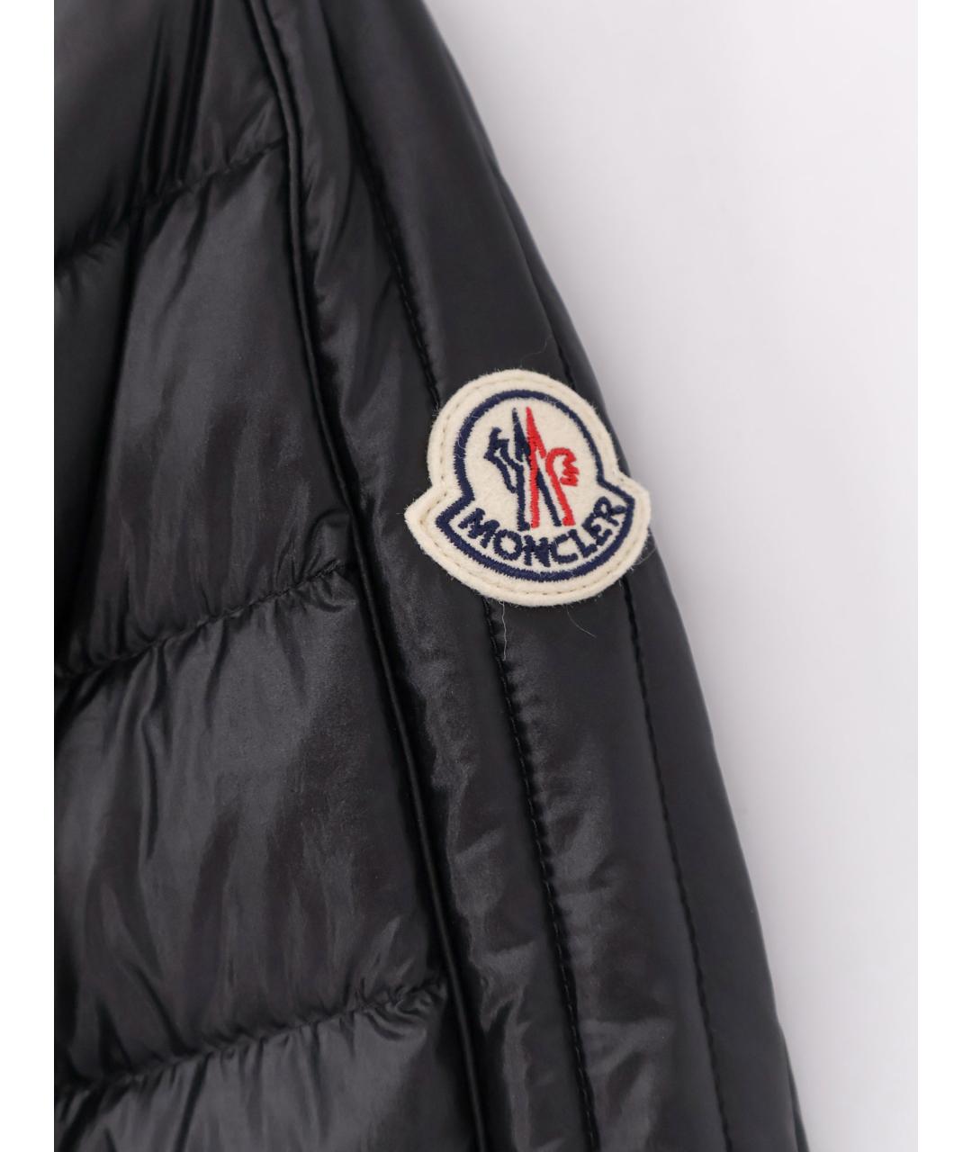 MONCLER Черный полиамидовый пуховик, фото 3