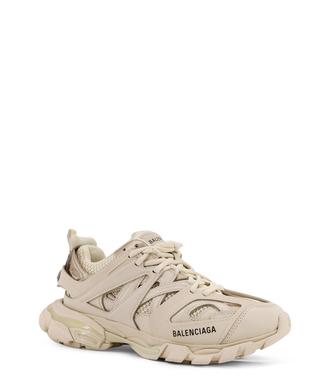 BALENCIAGA Бежевые текстильные низкие кроссовки / кеды, фото 2