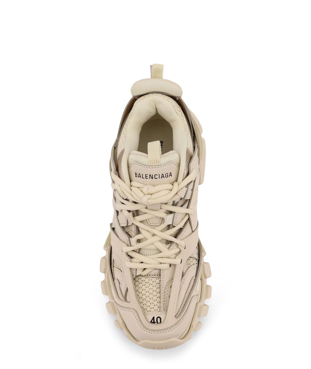 BALENCIAGA Бежевые текстильные низкие кроссовки / кеды, фото 5