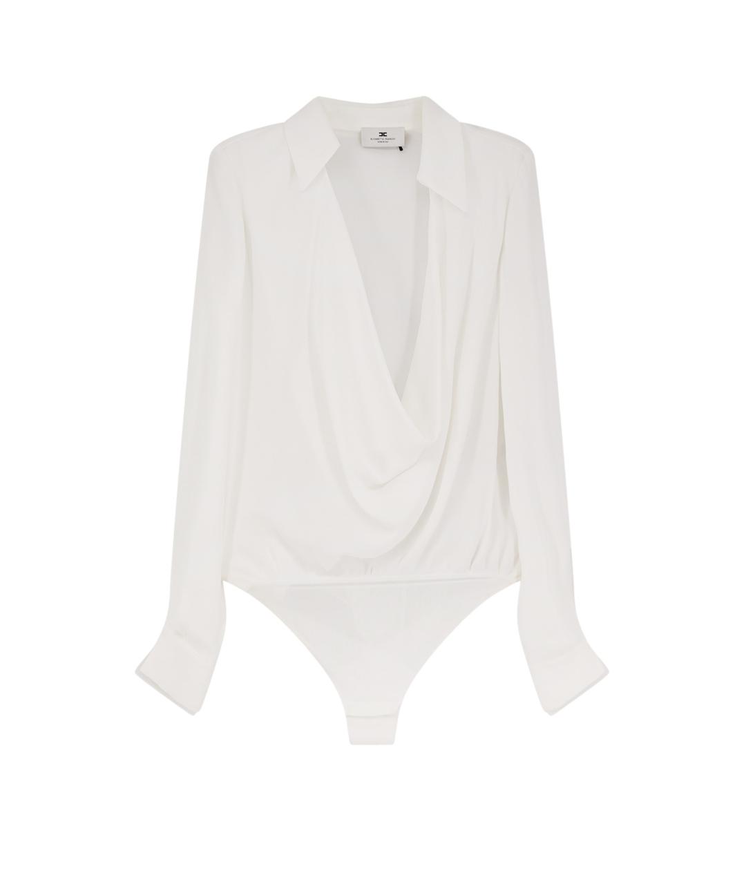 ELISABETTA FRANCHI Белое вискозное боди, фото 4