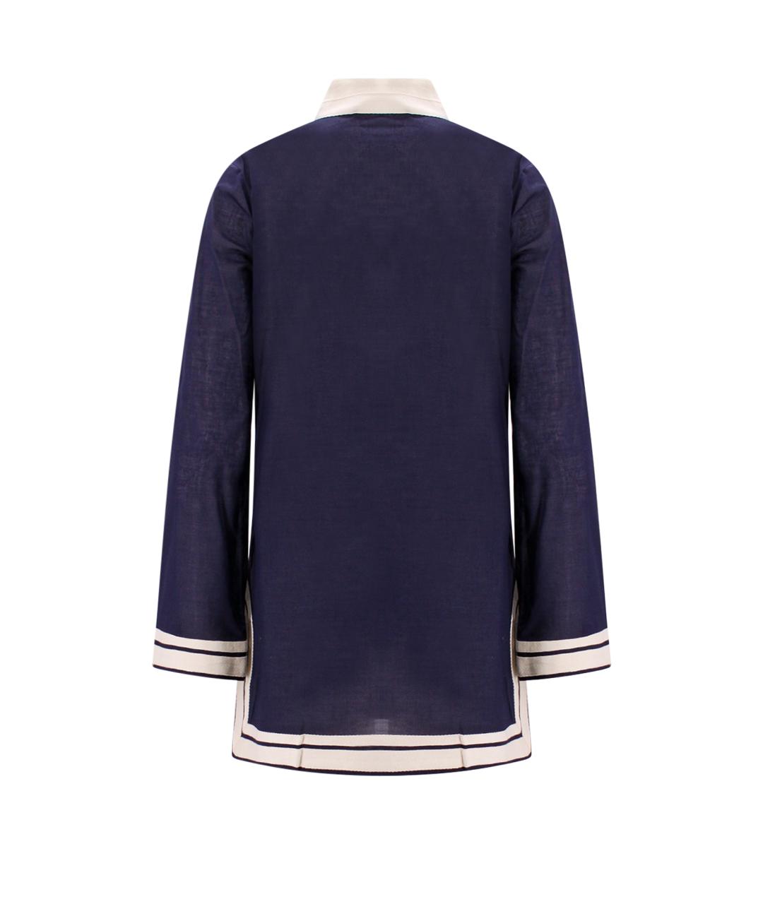 TORY BURCH Синяя хлопковая рубашка, фото 2