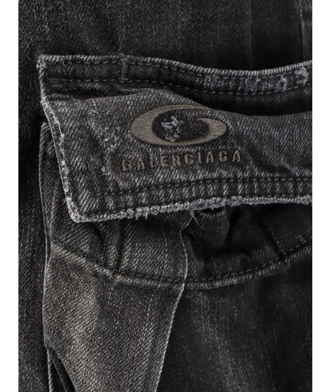 BALENCIAGA Черные хлопковые повседневные брюки, фото 3