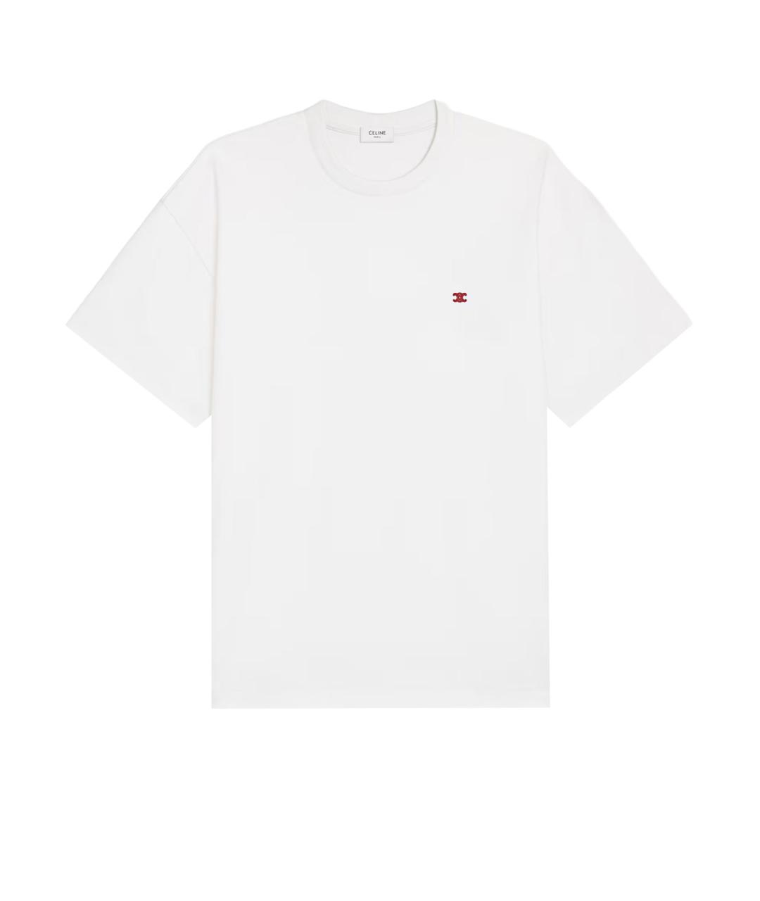 CELINE Белая хлопковая футболка, фото 1