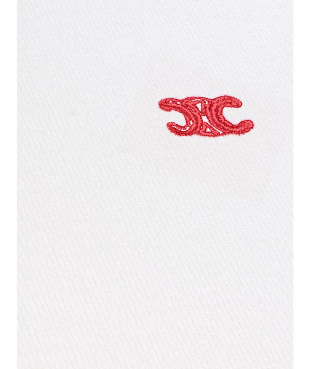 CELINE Белая хлопковая футболка, фото 3
