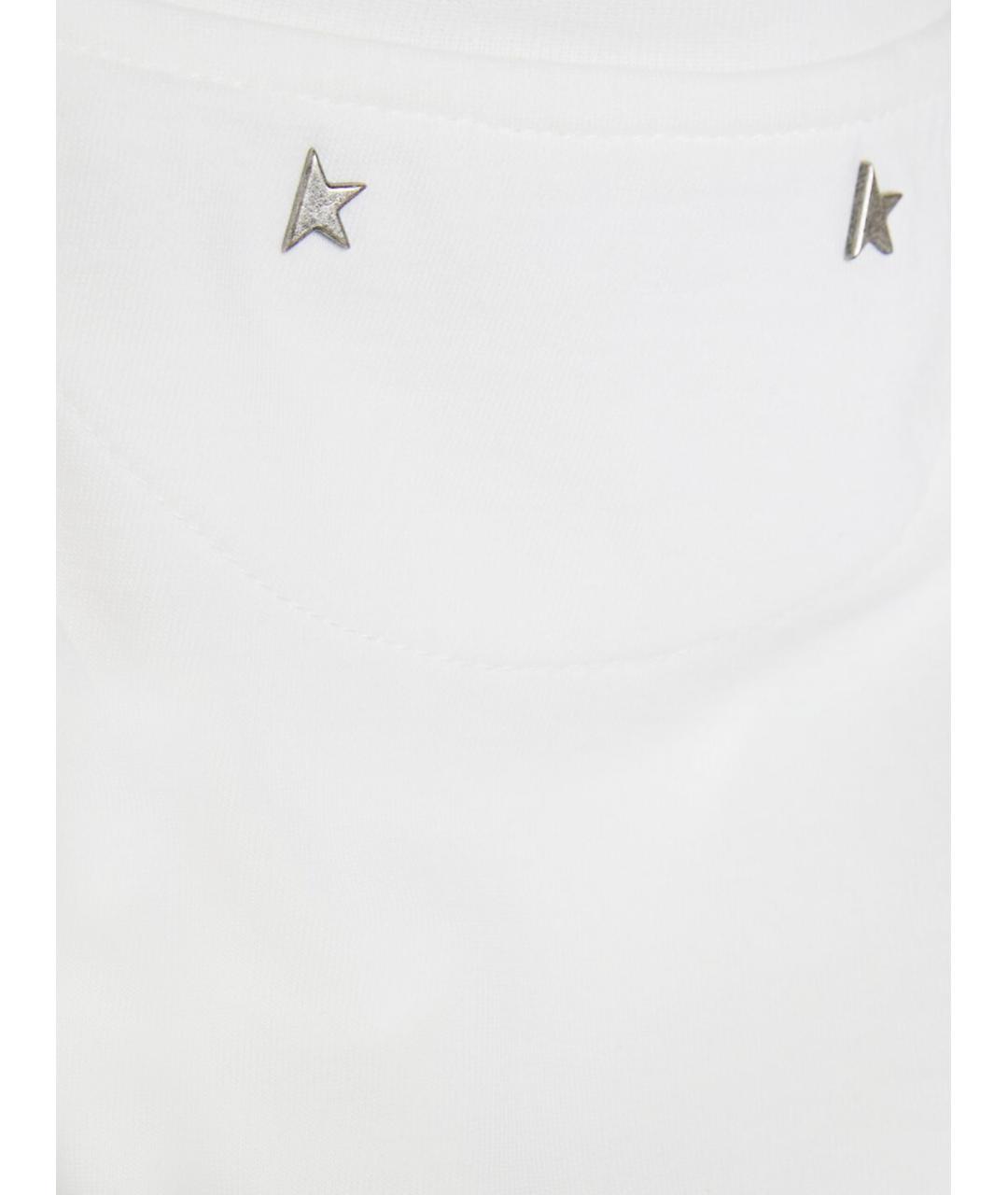GOLDEN GOOSE DELUXE BRAND Белая хлопковая футболка, фото 3