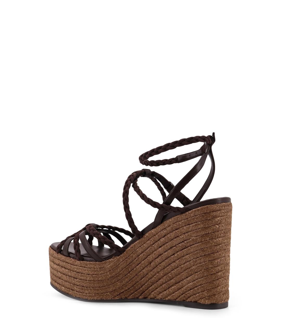 JIMMY CHOO Коричневые кожаные босоножки, фото 3