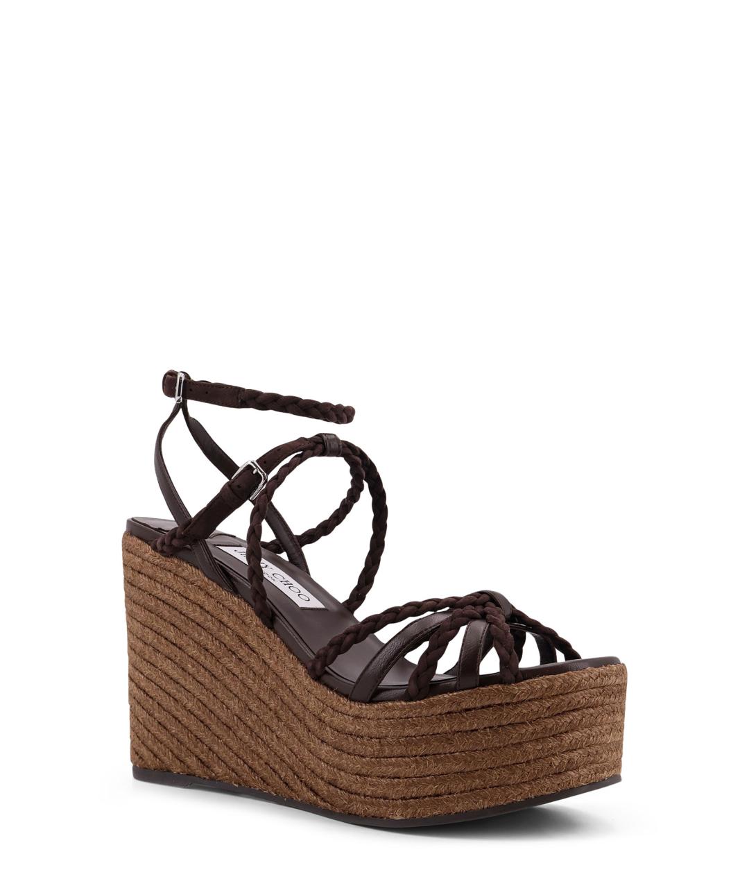 JIMMY CHOO Коричневые кожаные босоножки, фото 2