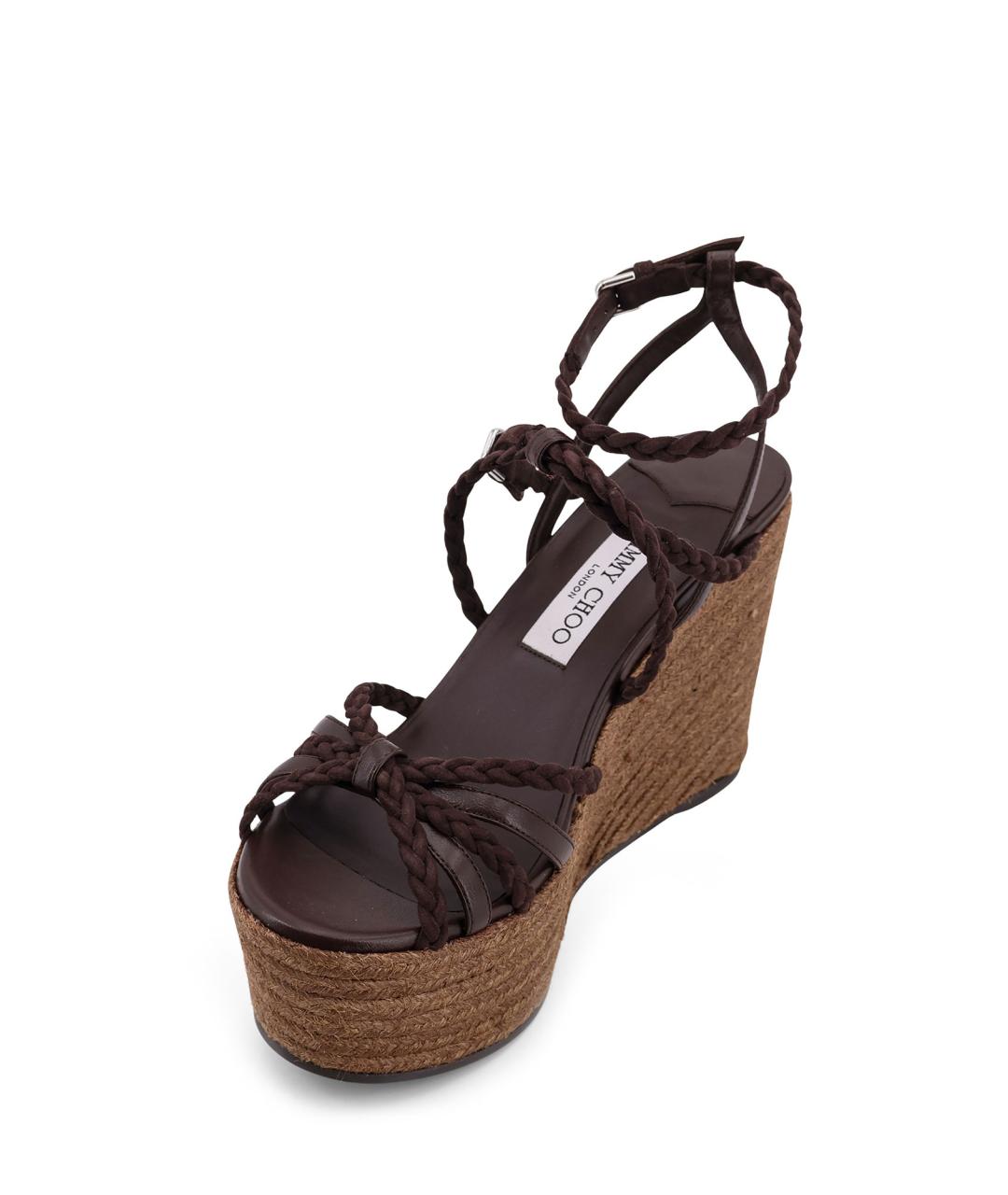 JIMMY CHOO Коричневые кожаные босоножки, фото 4