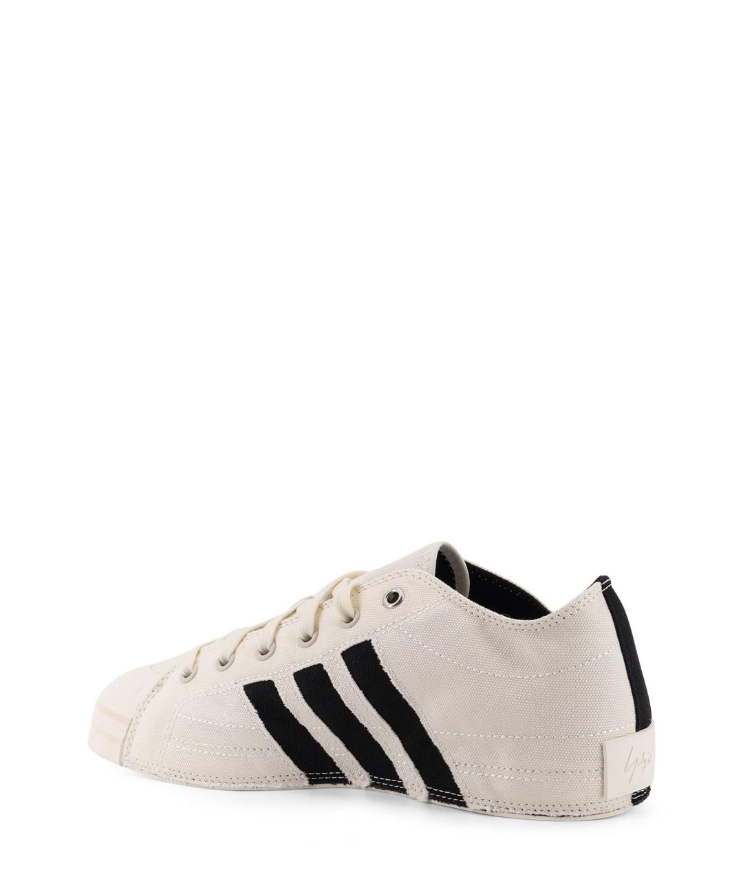 Y-3 Белые текстильные низкие кроссовки / кеды, фото 3