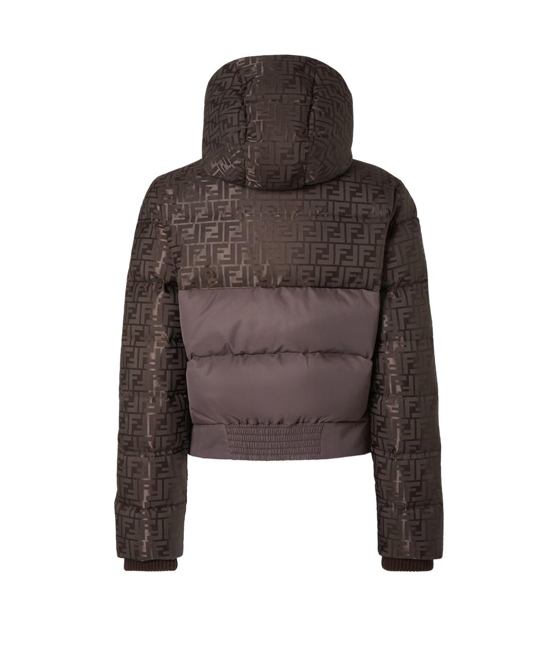 FENDI Коричневый полиэстеровый пуховик, фото 2