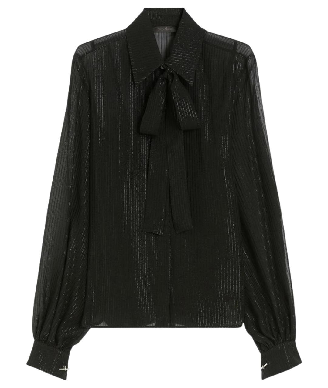 MAX MARA Черная шелковая рубашка, фото 1