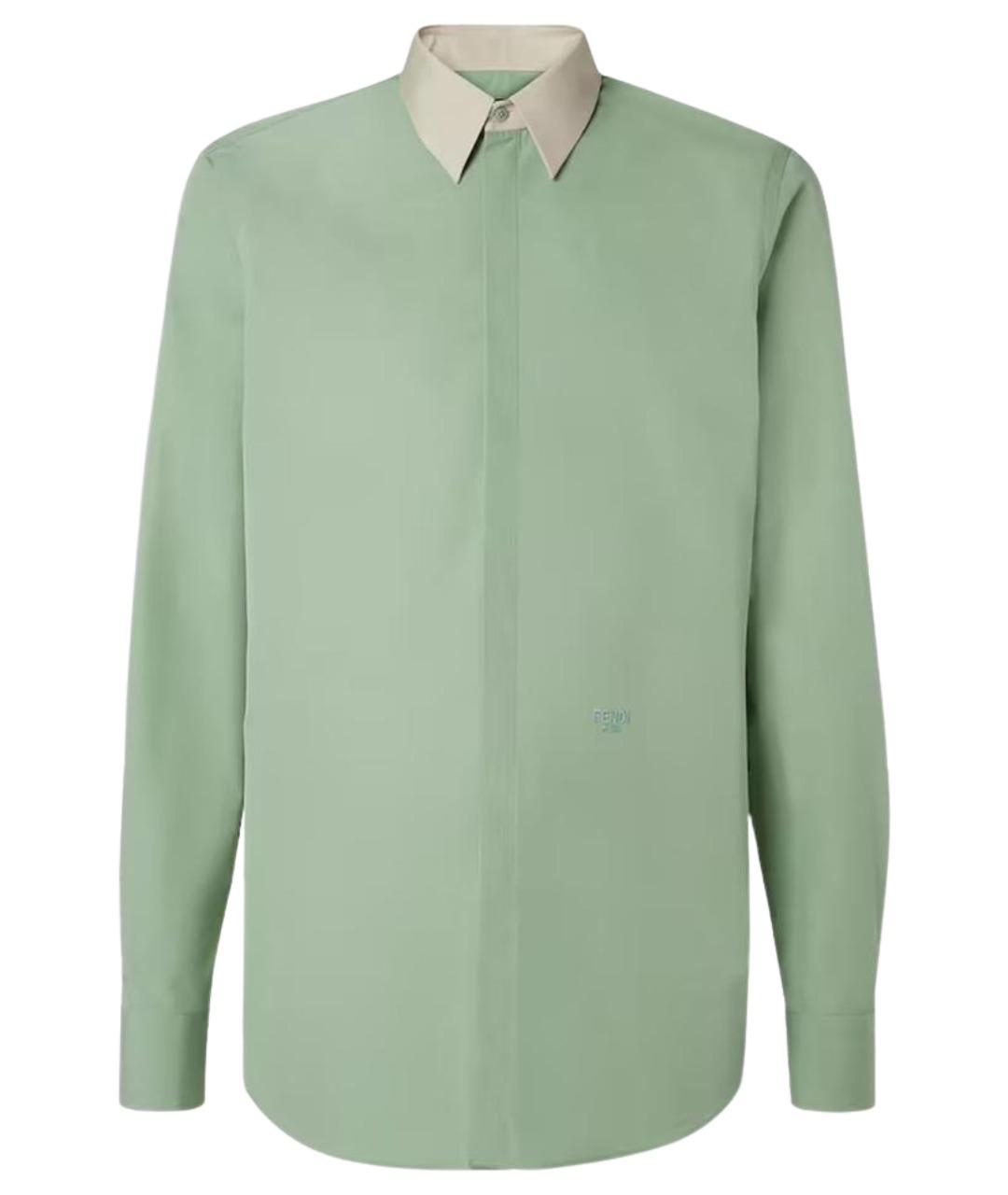 FENDI Зеленая хлопковая кэжуал рубашка, фото 1