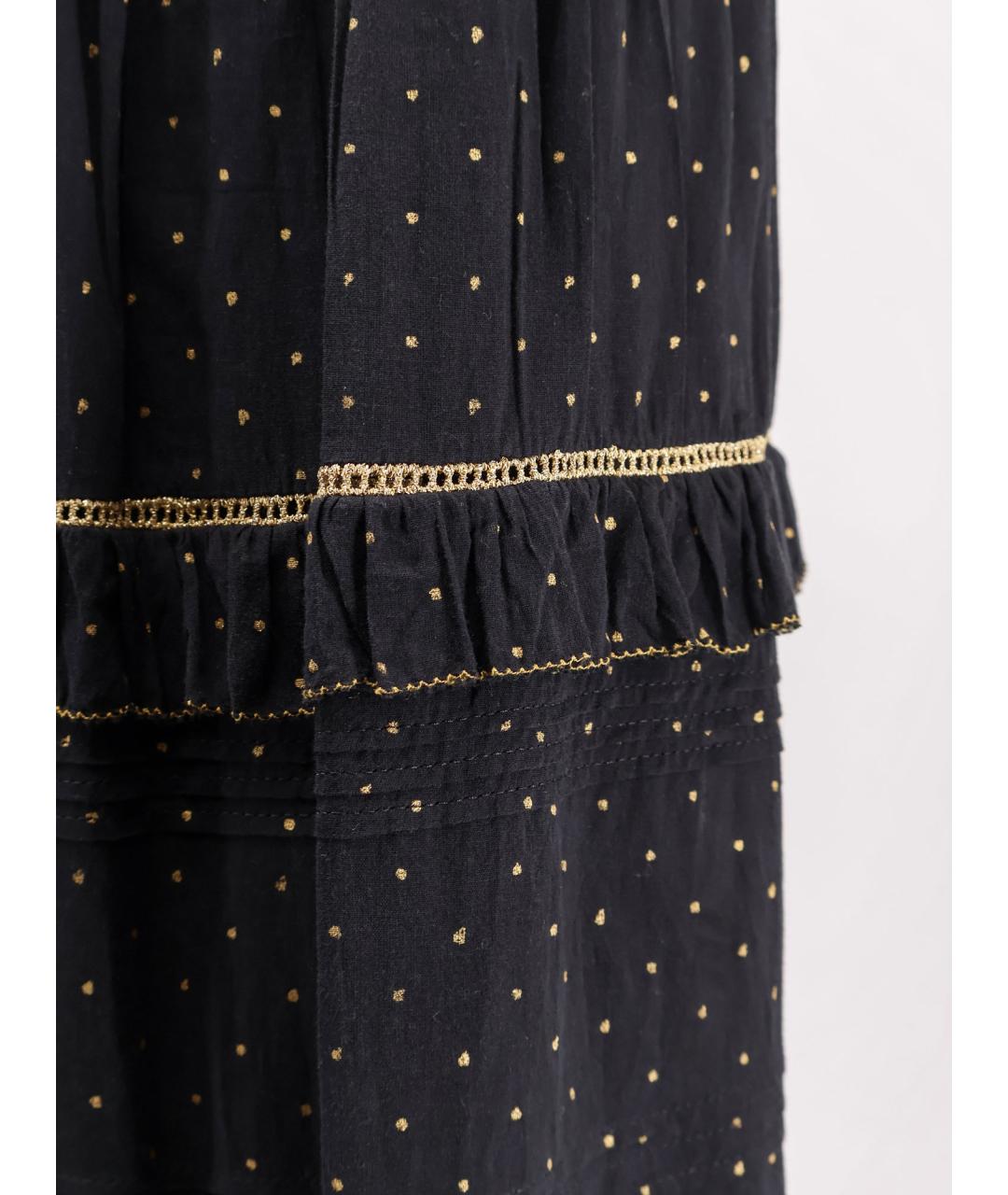 ISABEL MARANT ETOILE Черная хлопковая юбка миди, фото 3