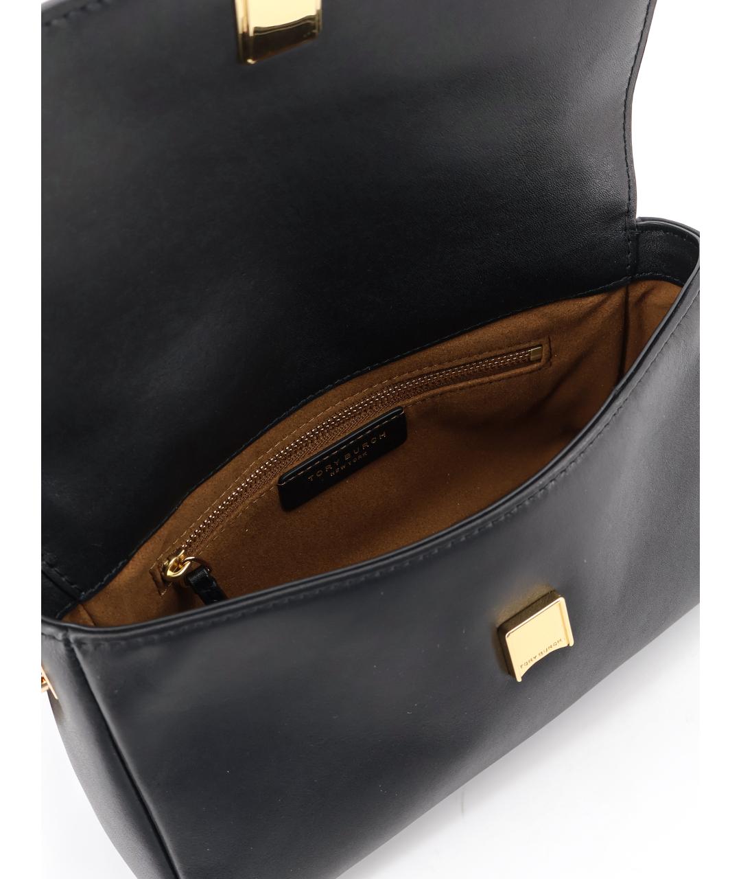 TORY BURCH Черная кожаная сумка через плечо, фото 4
