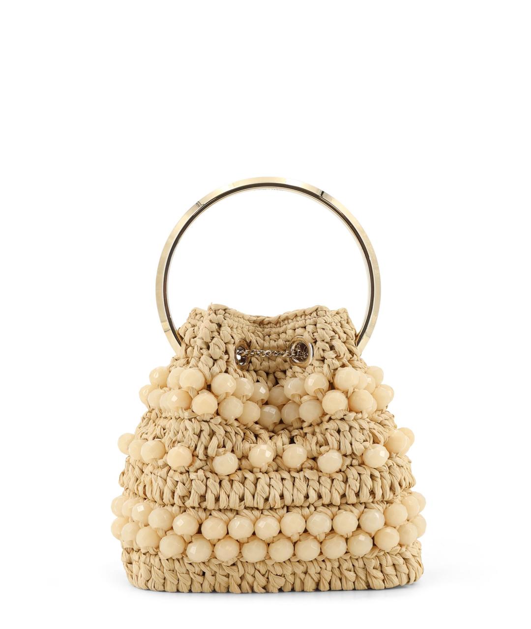 JIMMY CHOO Бежевая пелетеная сумка через плечо, фото 2