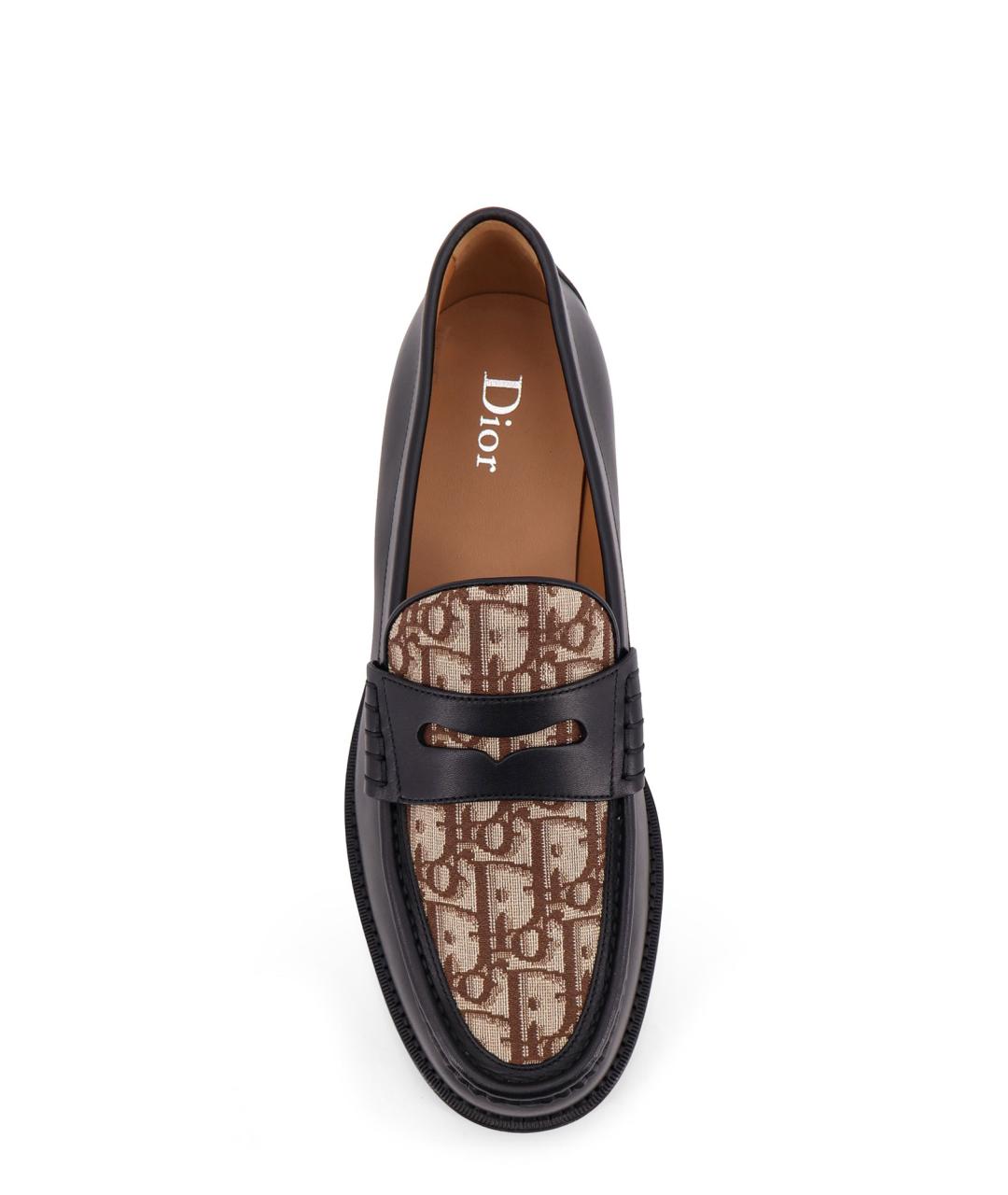 CHRISTIAN DIOR Черные кожаные лоферы, фото 5