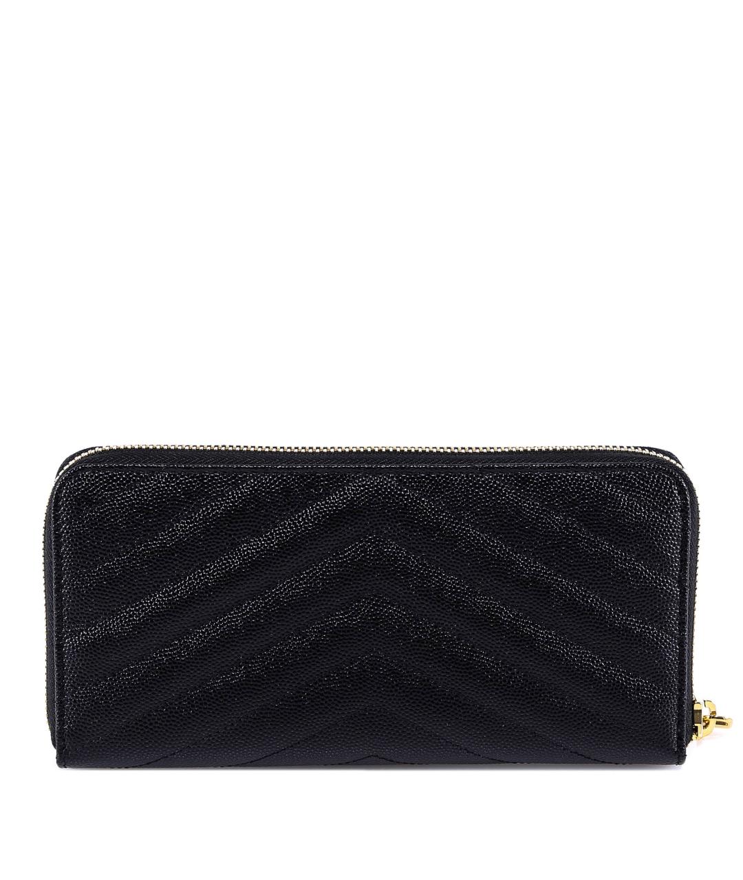 SAINT LAURENT Черный кожаный кошелек, фото 2