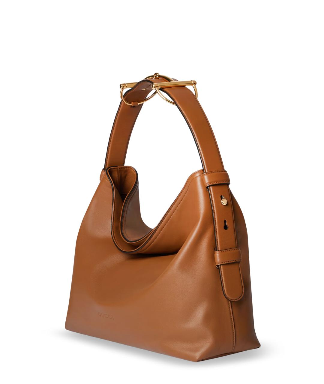 GUCCI Коричневая кожаная сумка через плечо, фото 3