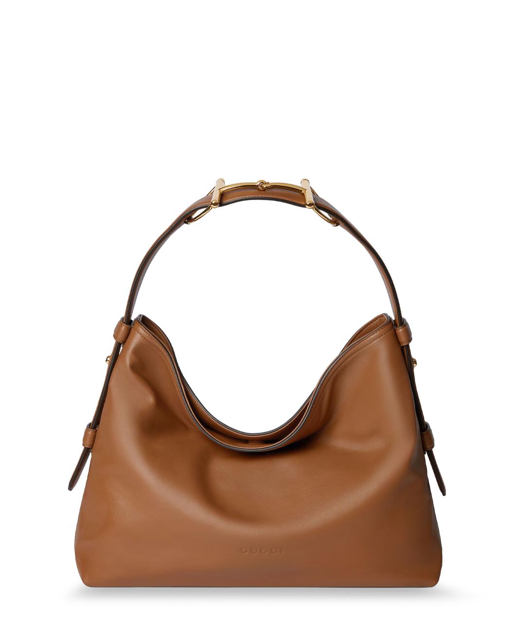 GUCCI Коричневая кожаная сумка через плечо, фото 1