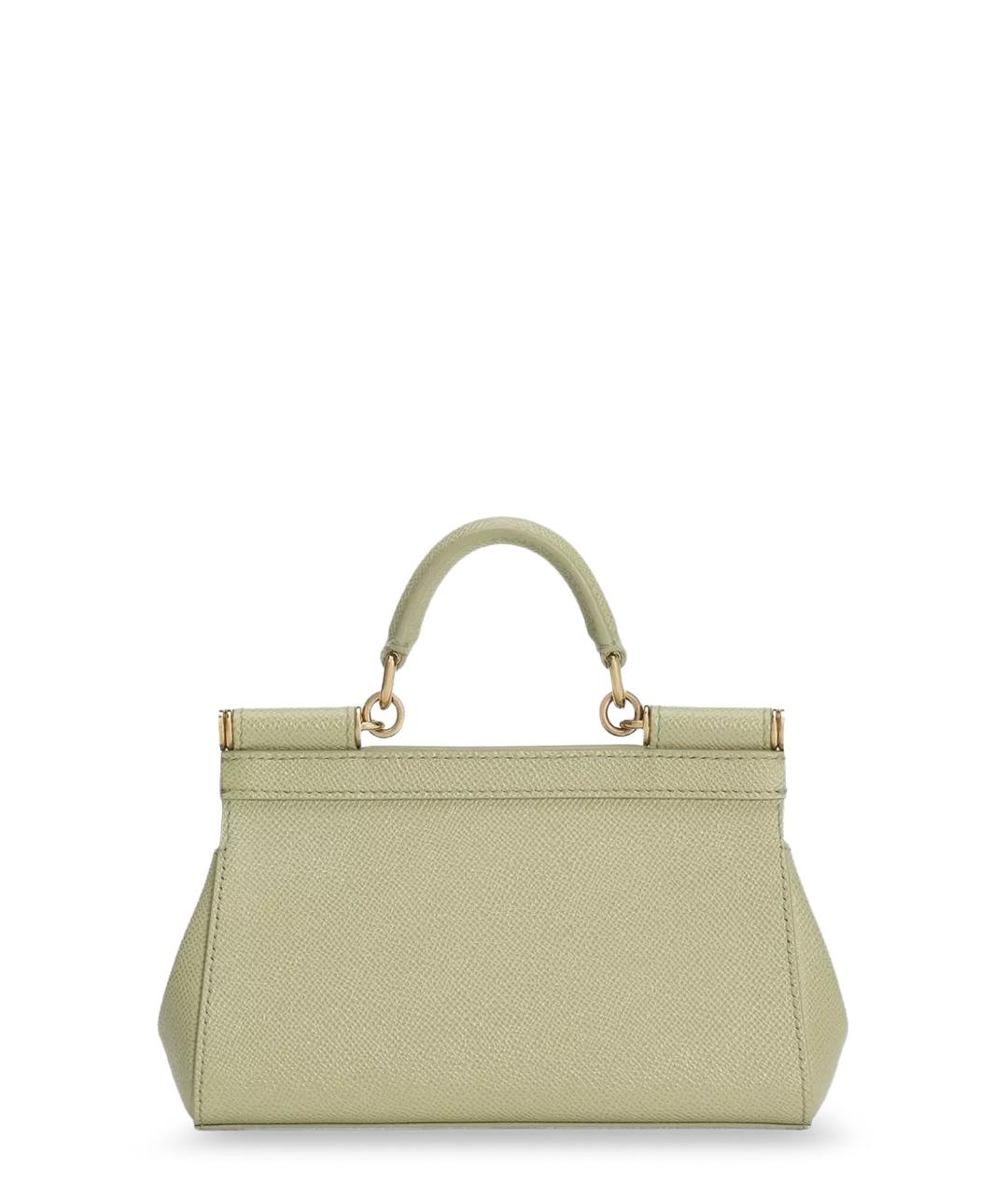 DOLCE&GABBANA Зеленая кожаная сумка тоут, фото 2