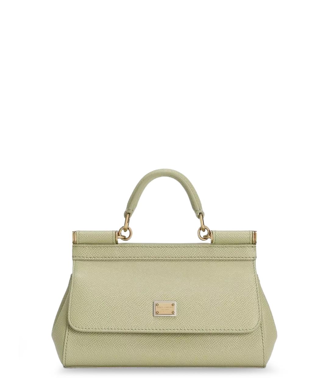 DOLCE&GABBANA Зеленая кожаная сумка тоут, фото 1