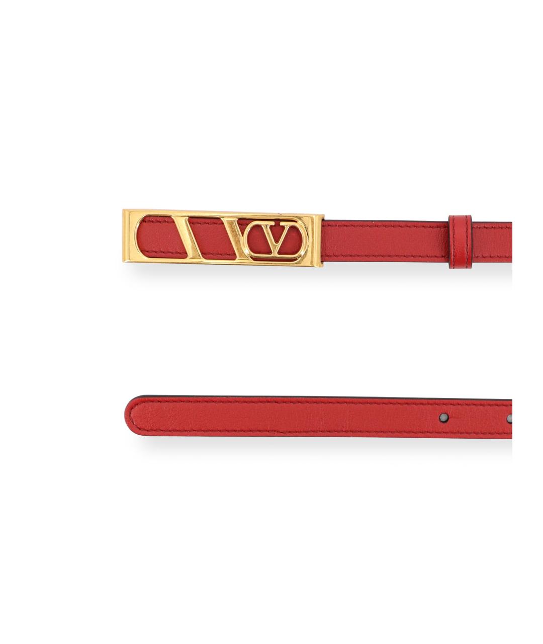 VALENTINO Красный кожаный ремень, фото 2