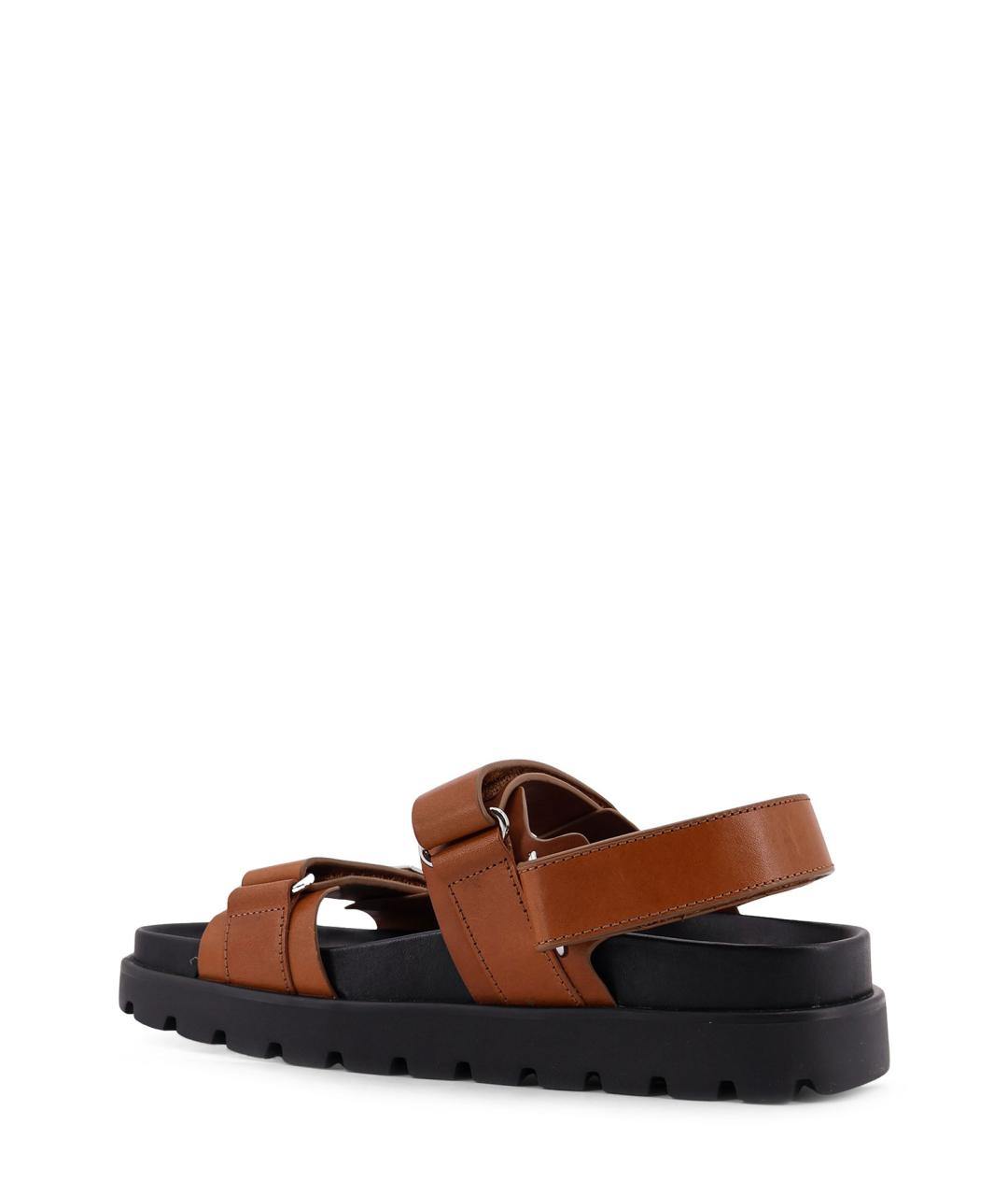 TORY BURCH Коричневые кожаные босоножки, фото 3