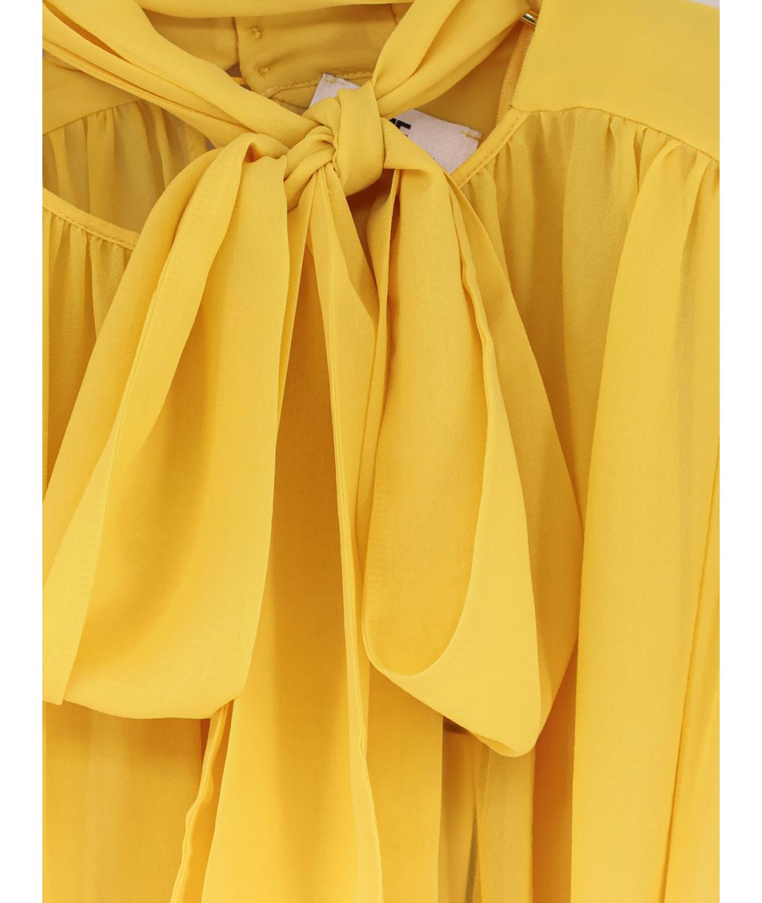 ELISABETTA FRANCHI Желтое шелковое боди, фото 3