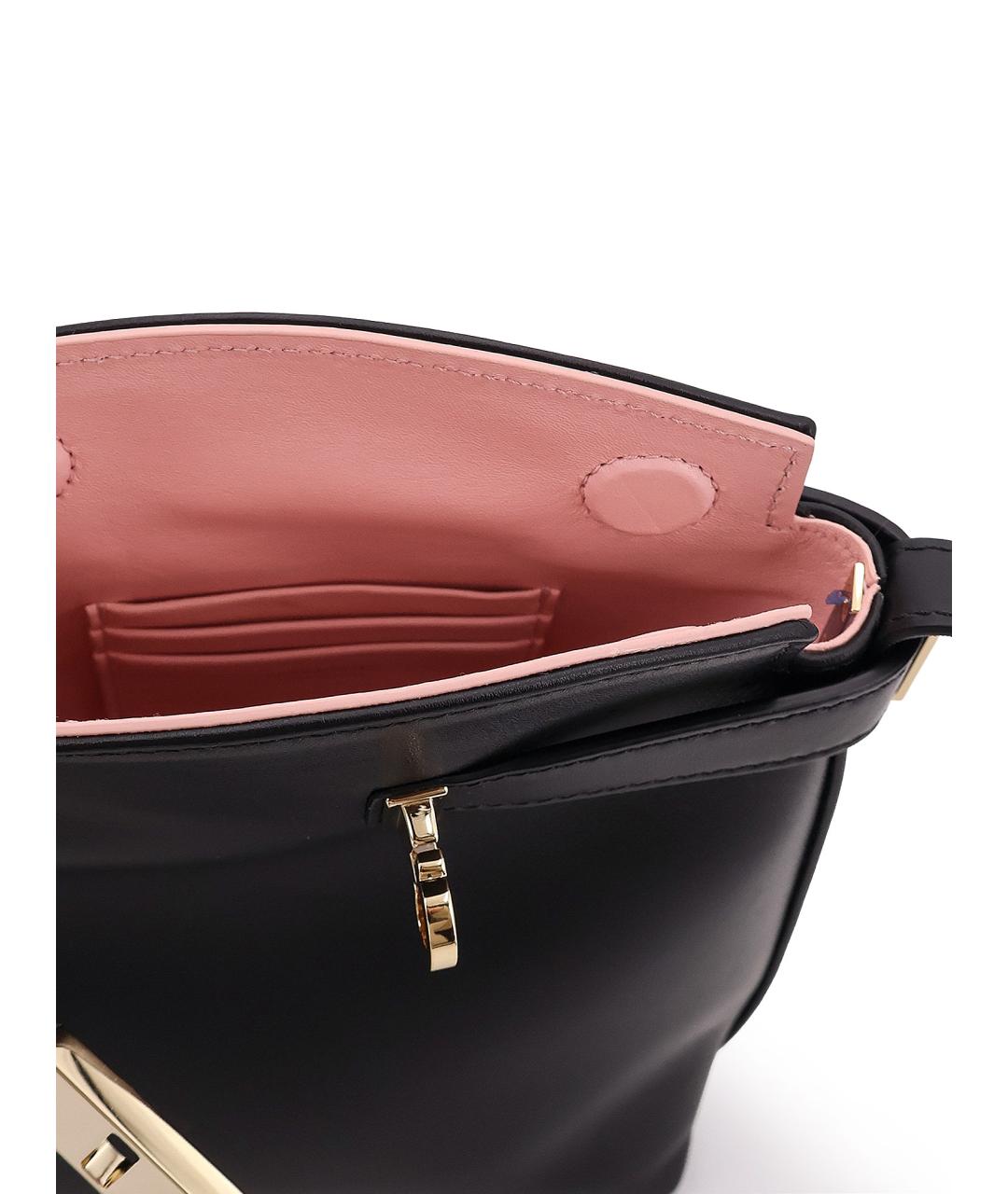 FERRAGAMO Черная кожаная сумка через плечо, фото 4