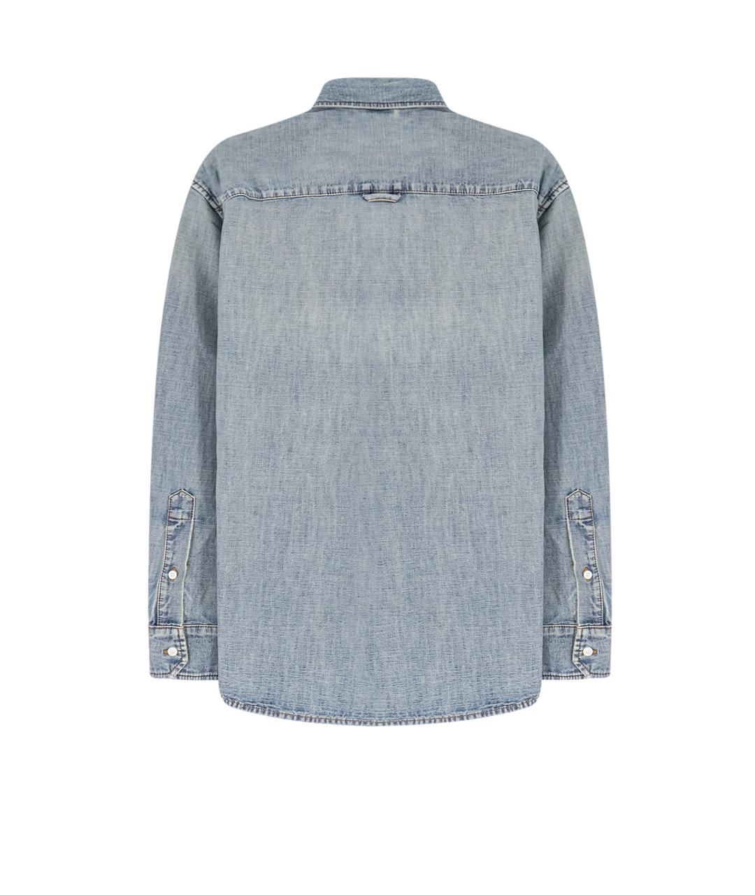 MIU MIU Голубая хлопковая рубашка, фото 2