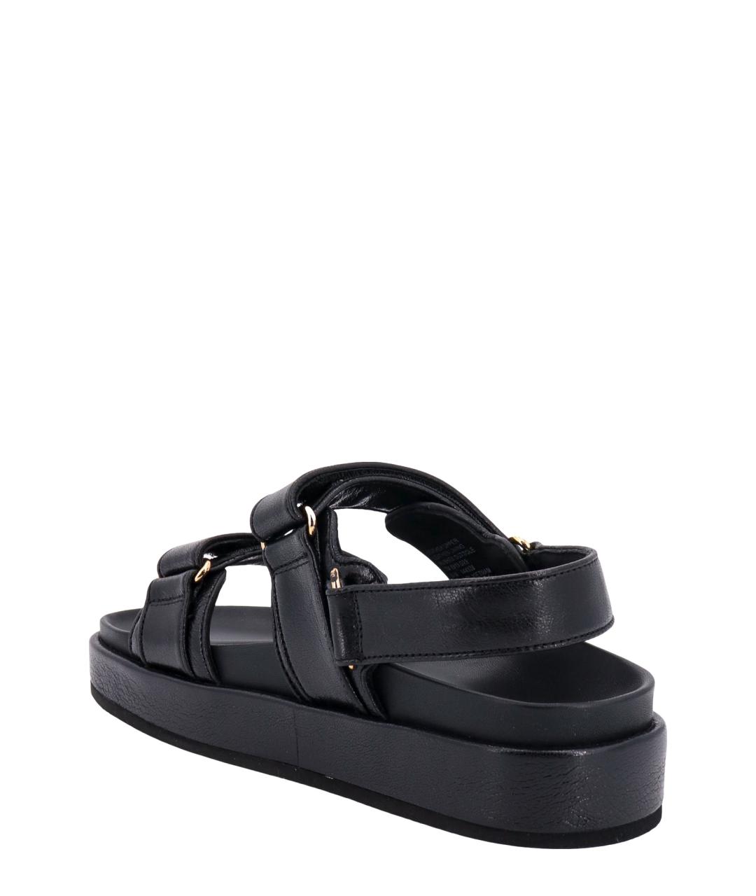 TORY BURCH Черные кожаные босоножки, фото 3