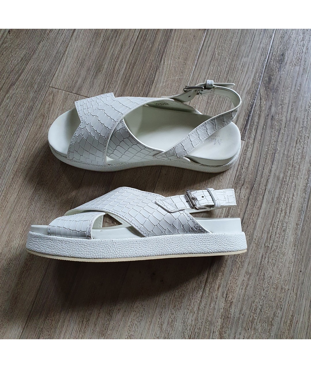 MAX MARA Белые кожаные сандалии, фото 3