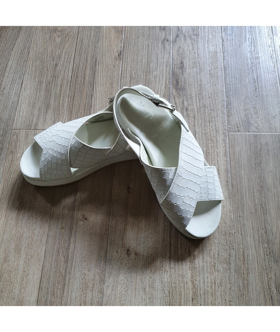 MAX MARA Белые кожаные сандалии, фото 2