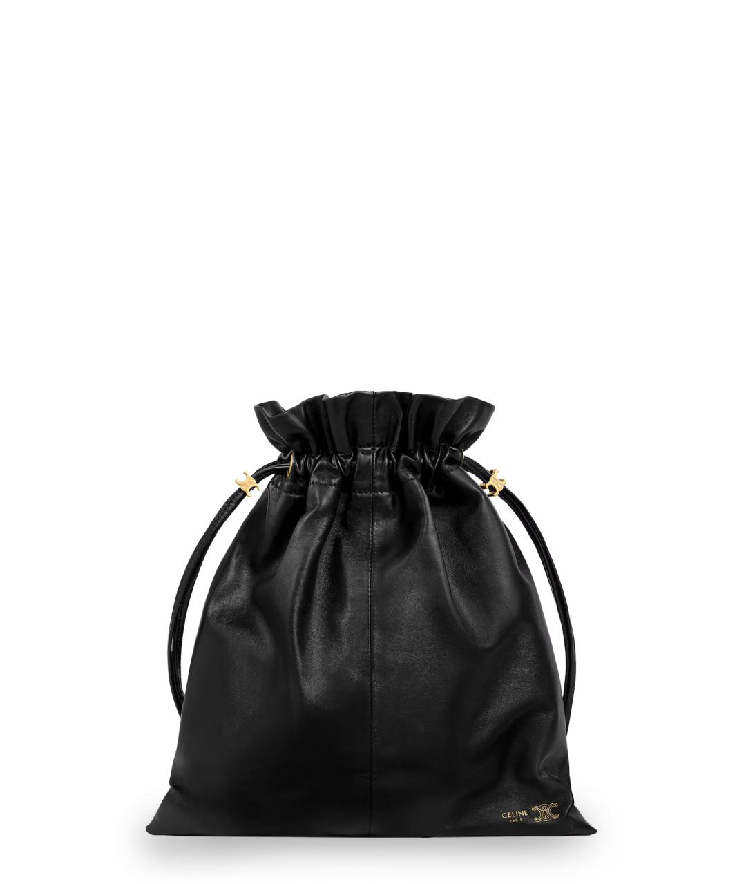 CELINE Черная кожаная сумка с короткими ручками, фото 1