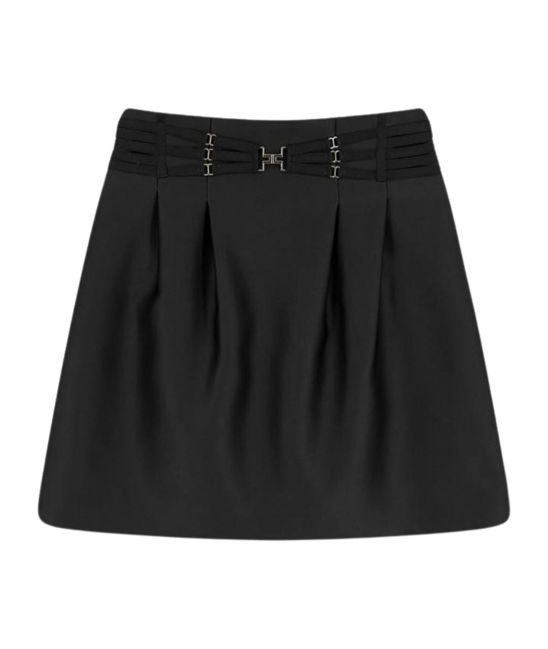 ELISABETTA FRANCHI Черная полиэстеровая юбка мини, фото 1