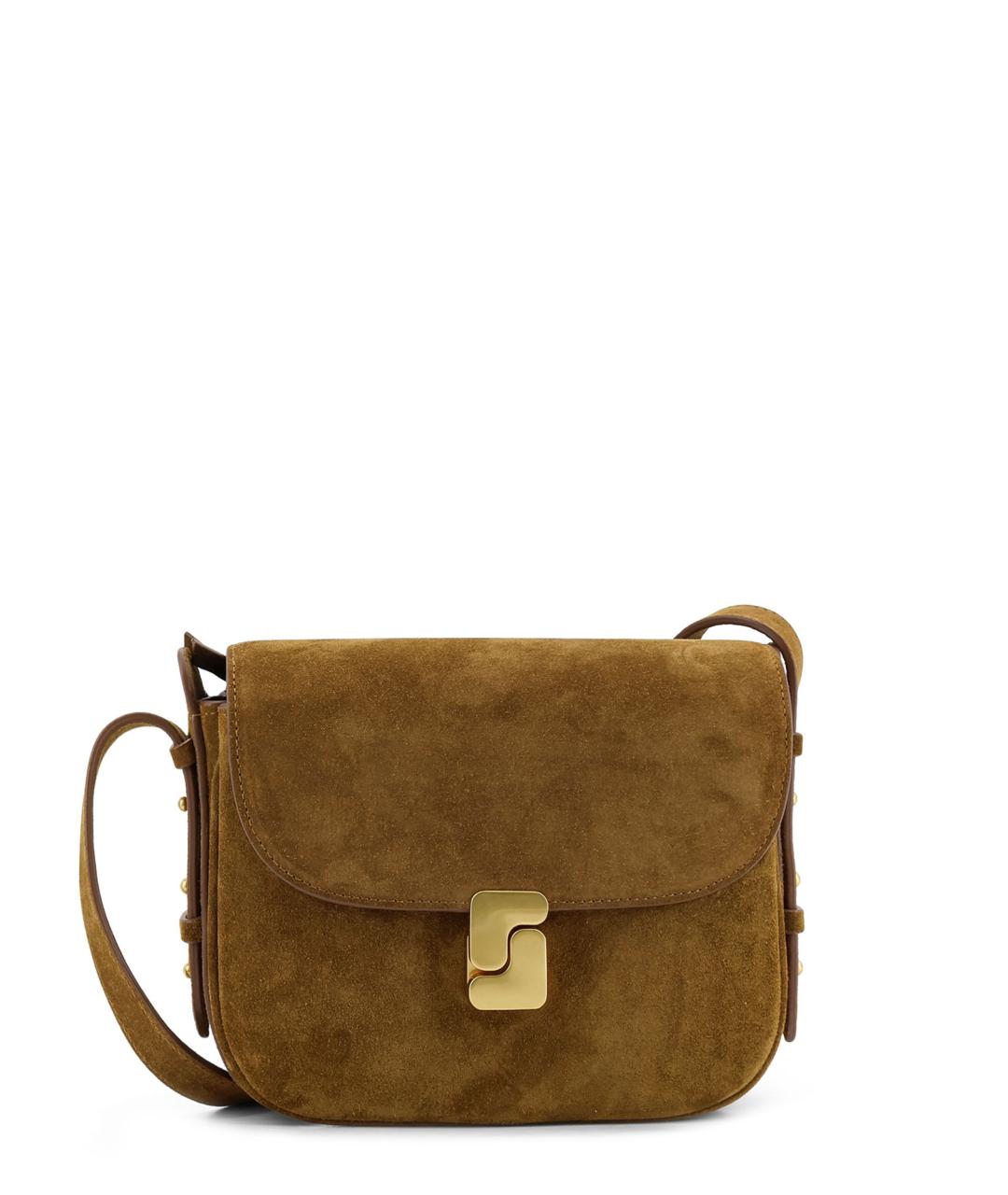 SOEUR Коричневая замшевая сумка через плечо, фото 1