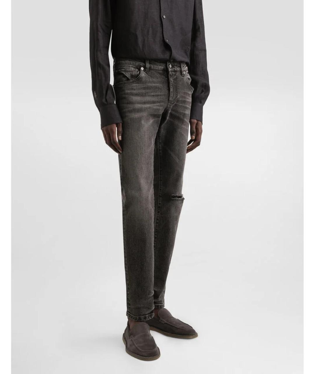 DOLCE&GABBANA Антрацитовые хлопко-эластановые джинсы скинни, фото 5