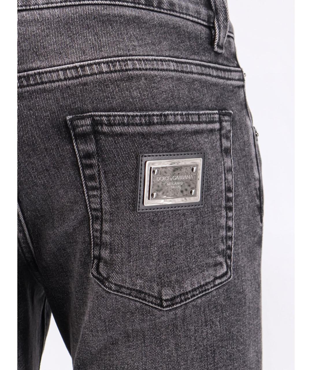 DOLCE&GABBANA Антрацитовые хлопко-эластановые джинсы скинни, фото 3