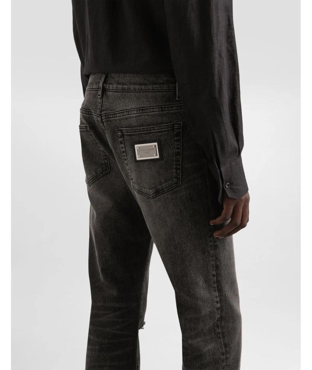 DOLCE&GABBANA Антрацитовые хлопко-эластановые джинсы скинни, фото 7