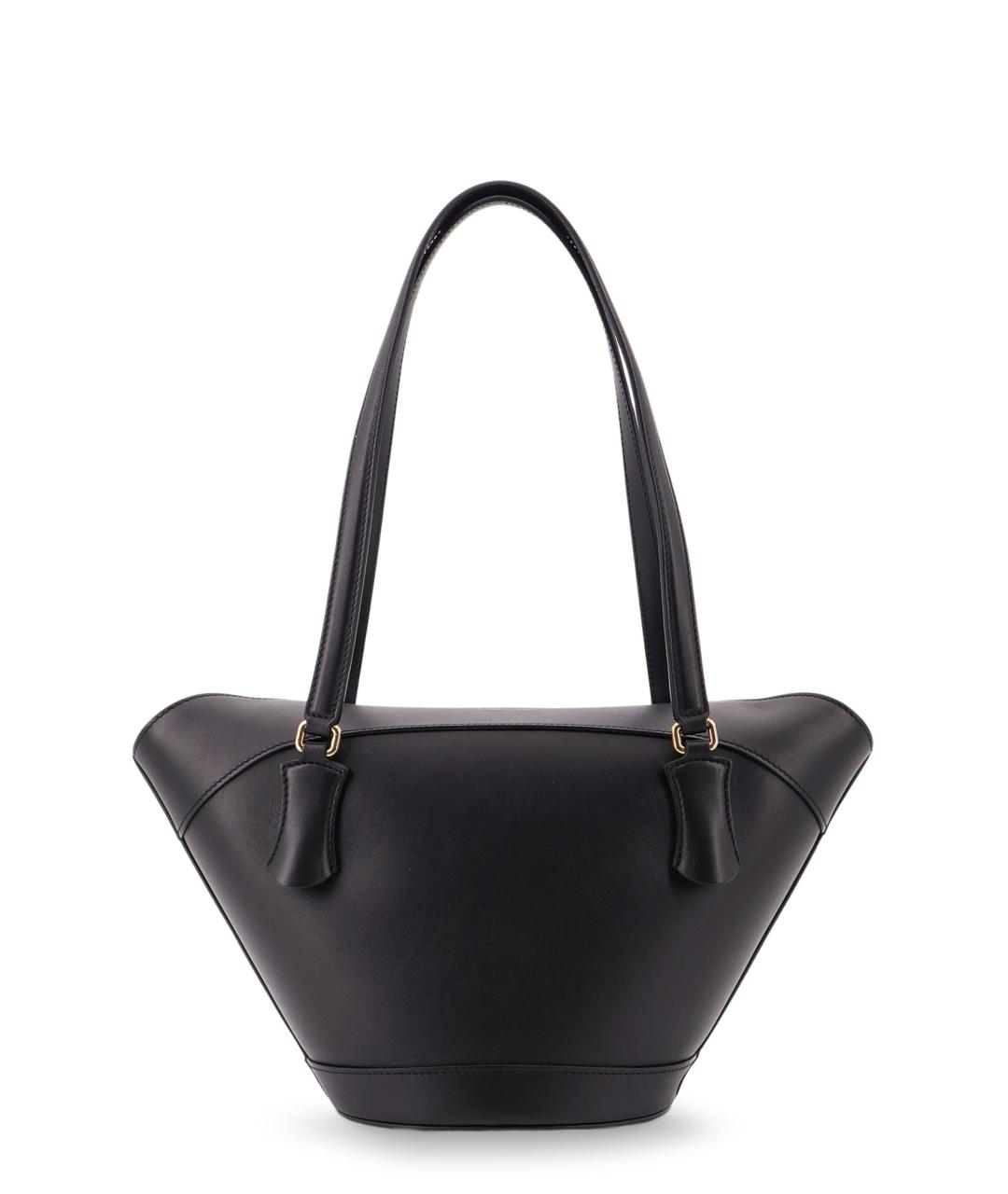 DOLCE&GABBANA Черная кожаная сумка тоут, фото 2