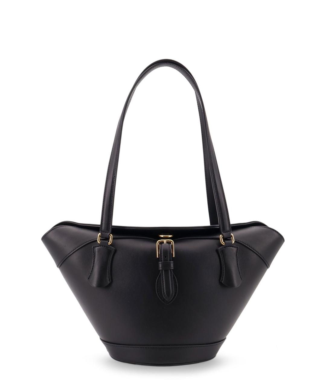 DOLCE&GABBANA Черная кожаная сумка тоут, фото 1