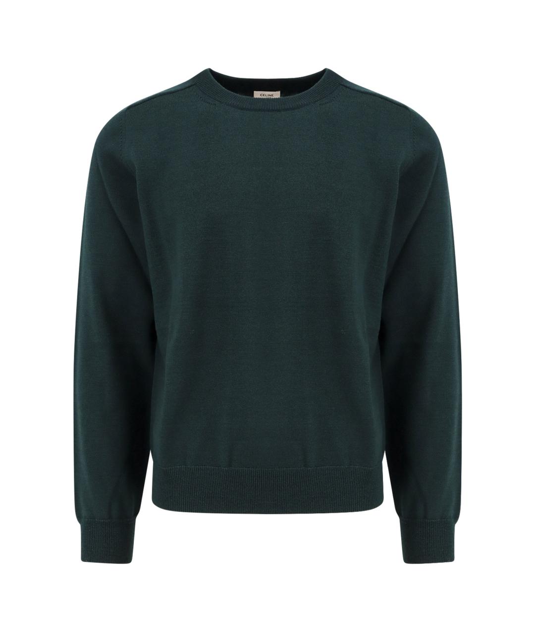 CELINE Зеленый шерстяной джемпер / свитер, фото 1